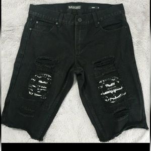 Blackcraft Hot Topic "Believe In Yourself" Pentagram Skinny Denim Shorts Sz 32